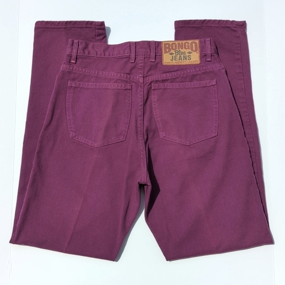 Bongo 90's Vintage High Waisted Tapered Leg Button Fly Mom Jeans Plum Purple 13 - Picture 5 of 16